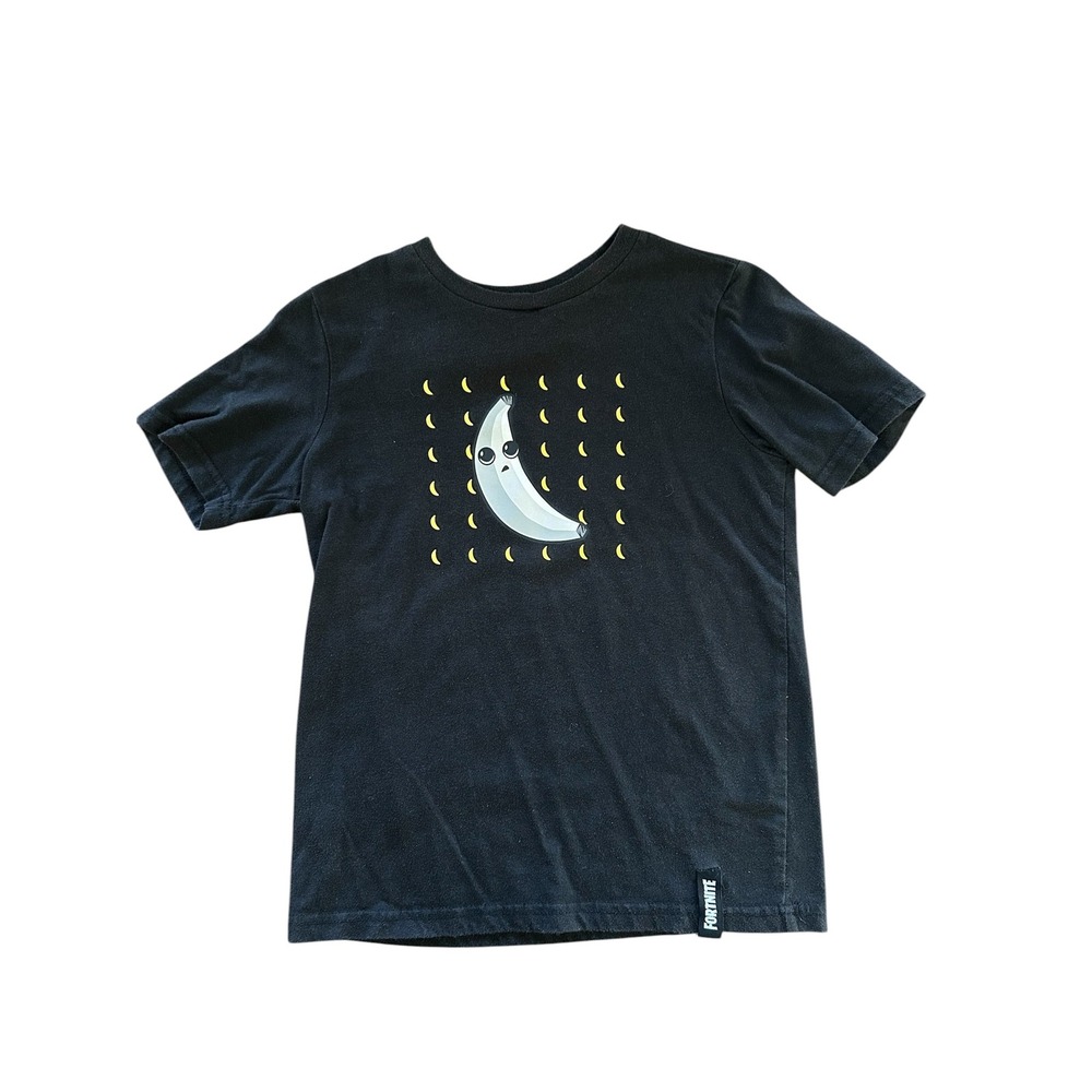 Fortnite Peely Banana Youth Medium Graphic T-Shirt Black Epic Games Boys Size 8